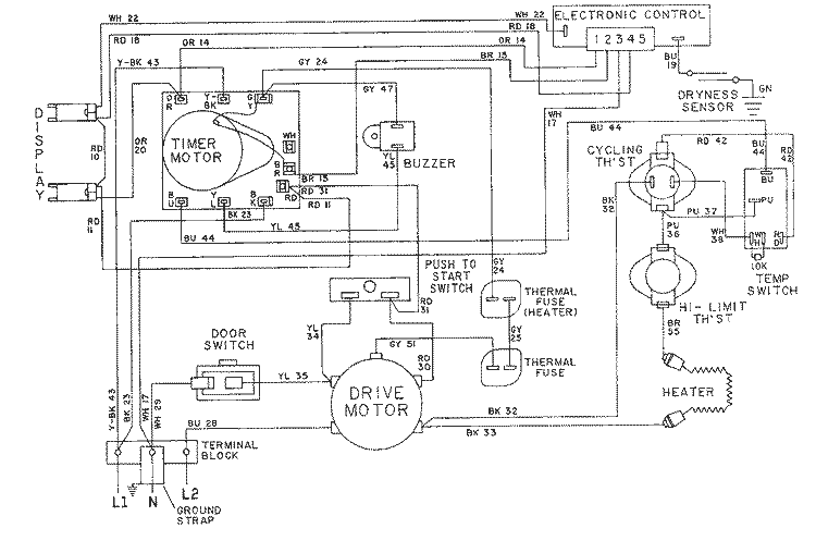 WIRING INFORMATION - LDE8624ACx Diagram and Parts List for LDE8624ACM  Maytag Dryer