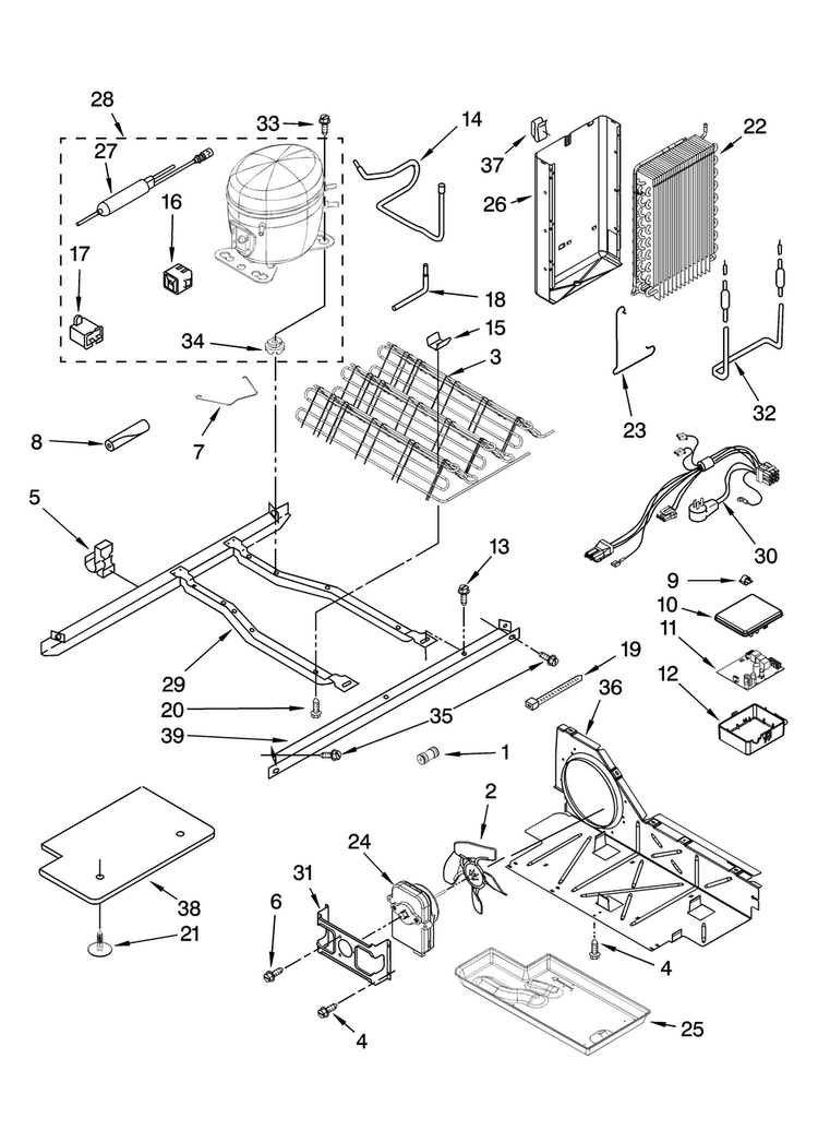 Unit Parts Diagram and Parts List for MSD2274VEA00  Maytag Refrigerator