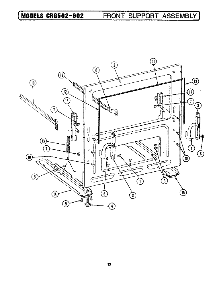TOP ASSEMBLY Diagram and Parts List for CRE800  Maytag Range