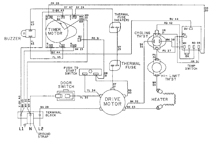 WIRING INFORMATION - LDE8424ACx Diagram and Parts List for LDE8424ACM  Maytag Dryer