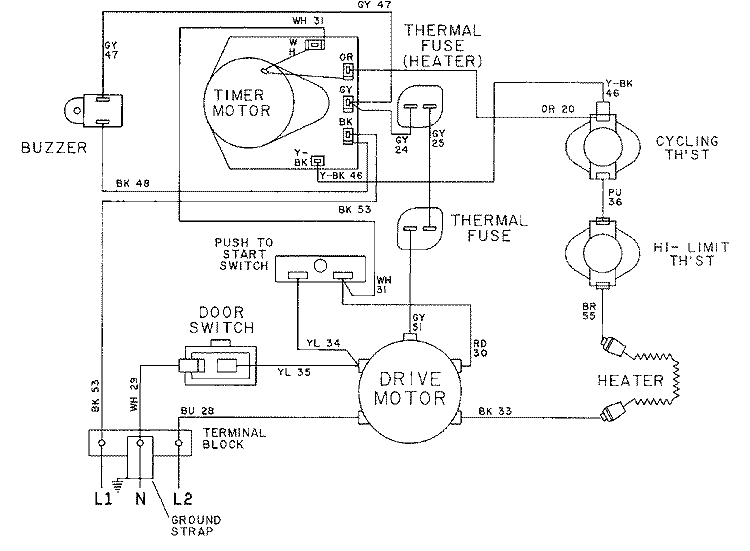 WIRING INFORMATION - LDE5004ACW Diagram and Parts List for LDE5004ACW  Maytag Dryer