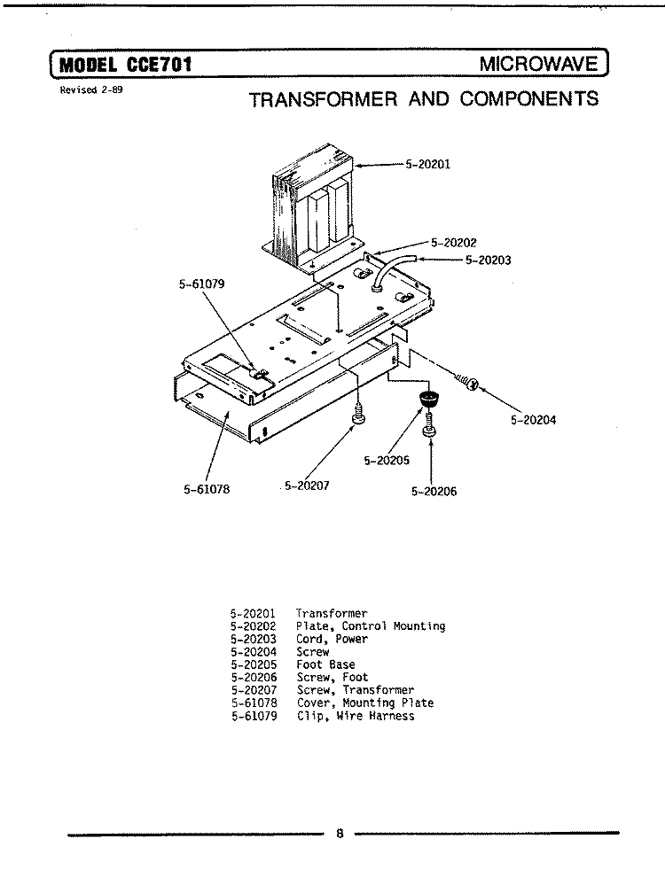 TRANSFORMER & COMPONENTS - MICROWAVE Diagram and Parts List for LCCE701  Maytag Microwave Oven Combo