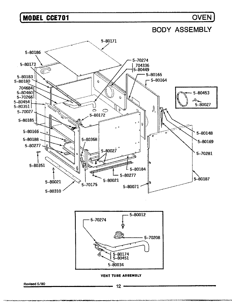 BODY ASSEMBLY Diagram and Parts List for LCCE701  Maytag Microwave Oven Combo