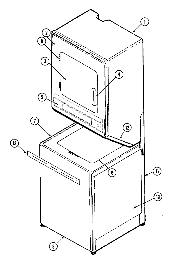 FRONT Diagram and Parts List for LSE9904ADL  Maytag Washer Dryer Combo