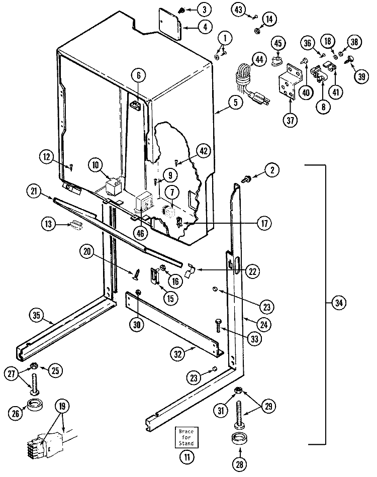 CABINET - DRYER Diagram and Parts List for LSE9904ADL  Maytag Washer Dryer Combo