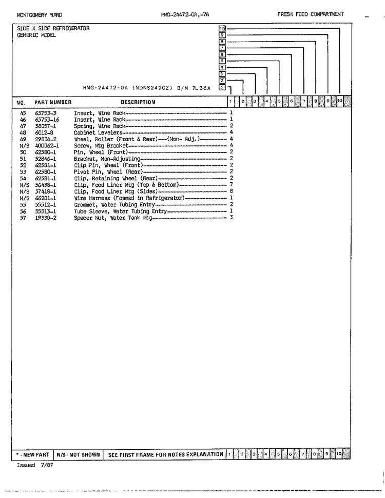 Fresh Food Compartment Page 3 Diagram and Parts List for 24472A  Admiral Refrigerator