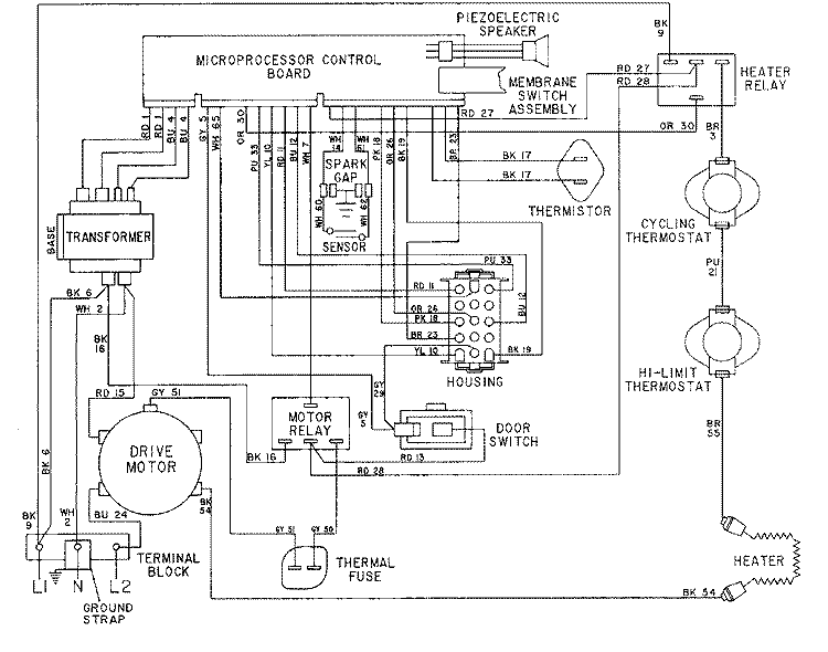 WIRING INFORMATION - LSE9904ACx (DRYER) Diagram and Parts List for LSE9904ACE  Maytag Washer Dryer Combo