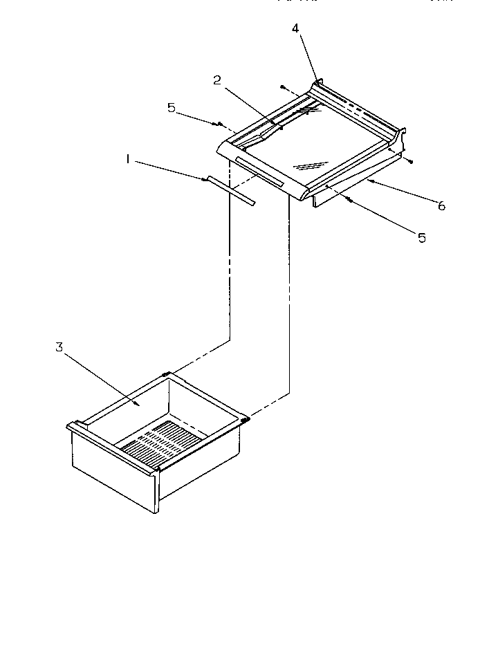 Shelving And Drawers Diagram and Parts List for SSD21SL-P1193901WL  Amana Refrigerator