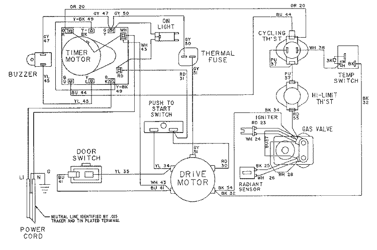 WIRING INFORMATION - LDG7314AAx Diagram and Parts List for LDG7314AAE  Maytag Dryer