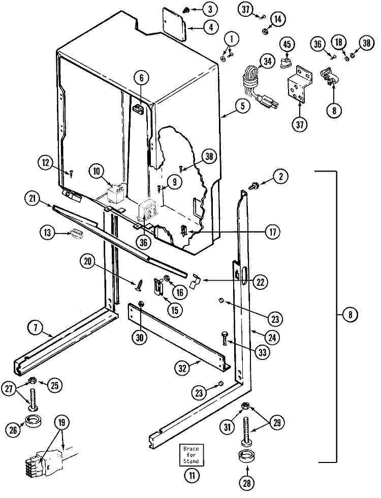 CABINET - DRYER Diagram and Parts List for LSG9904AAE  Maytag Washer Dryer Combo