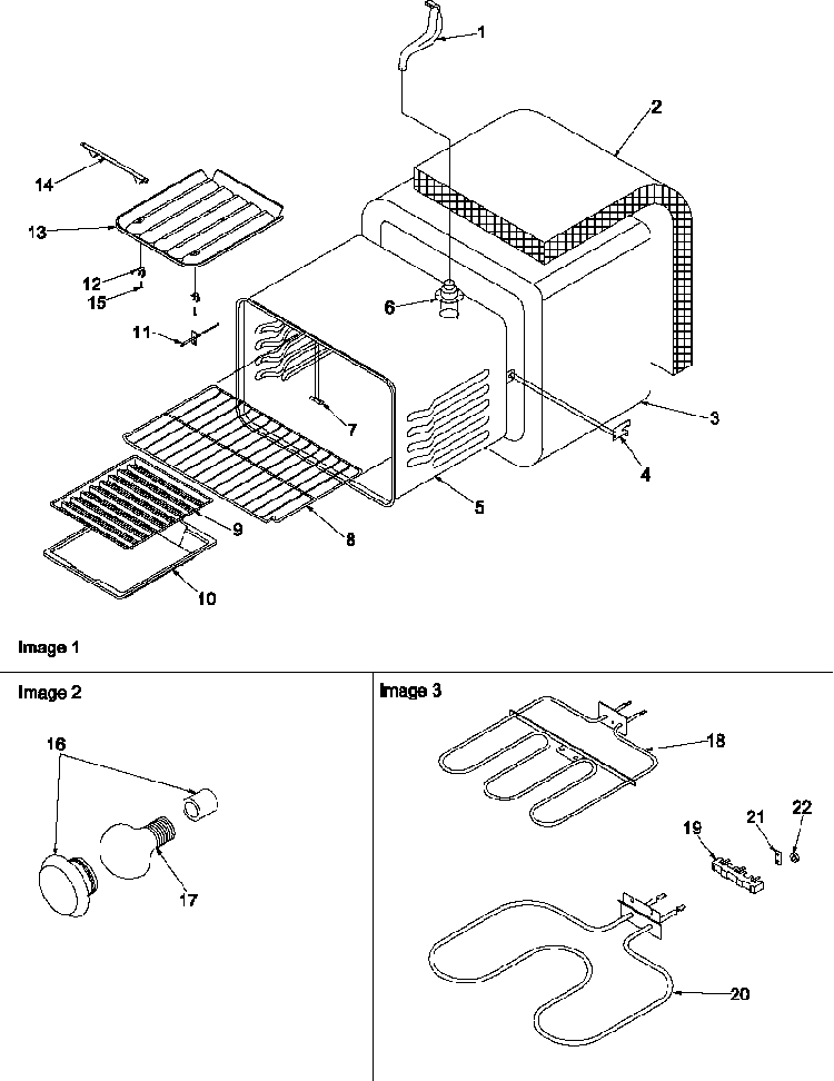Cavity Diagram and Parts List for ART6610E-P1143461NE  Amana Range