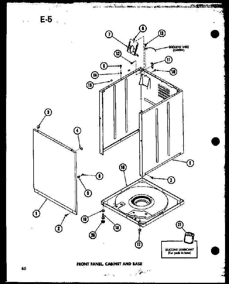 Front Panel Diagram and Parts List for TAA800 P75751-7W Amana Dryer