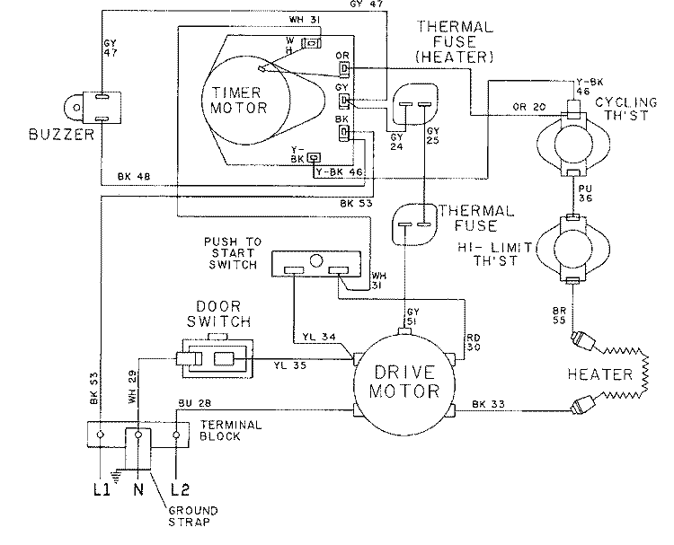 WIRING INFORMATION - LDE6004ACW Diagram and Parts List for LDE6004ACW  Maytag Dryer
