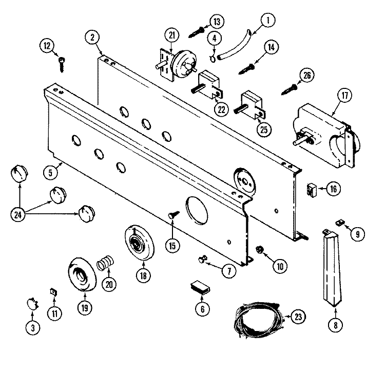 CONTROL PANEL Diagram and Parts List for LAT9704DAL  Maytag Washer