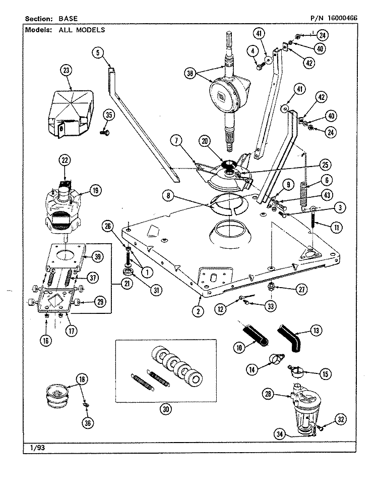 BASE Diagram and Parts List for LAT7793AAL  Maytag Washer