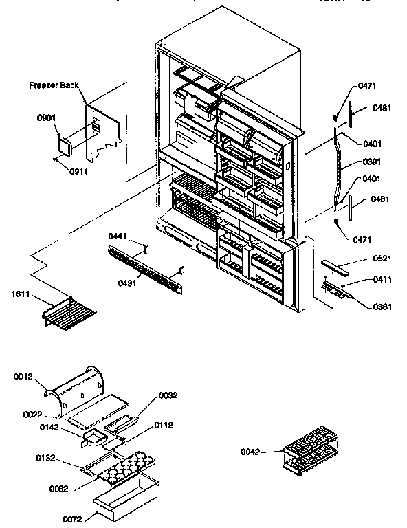 Door Handles And Accessories Diagram and Parts List for 67272-P1311001WW  Amana Refrigerator