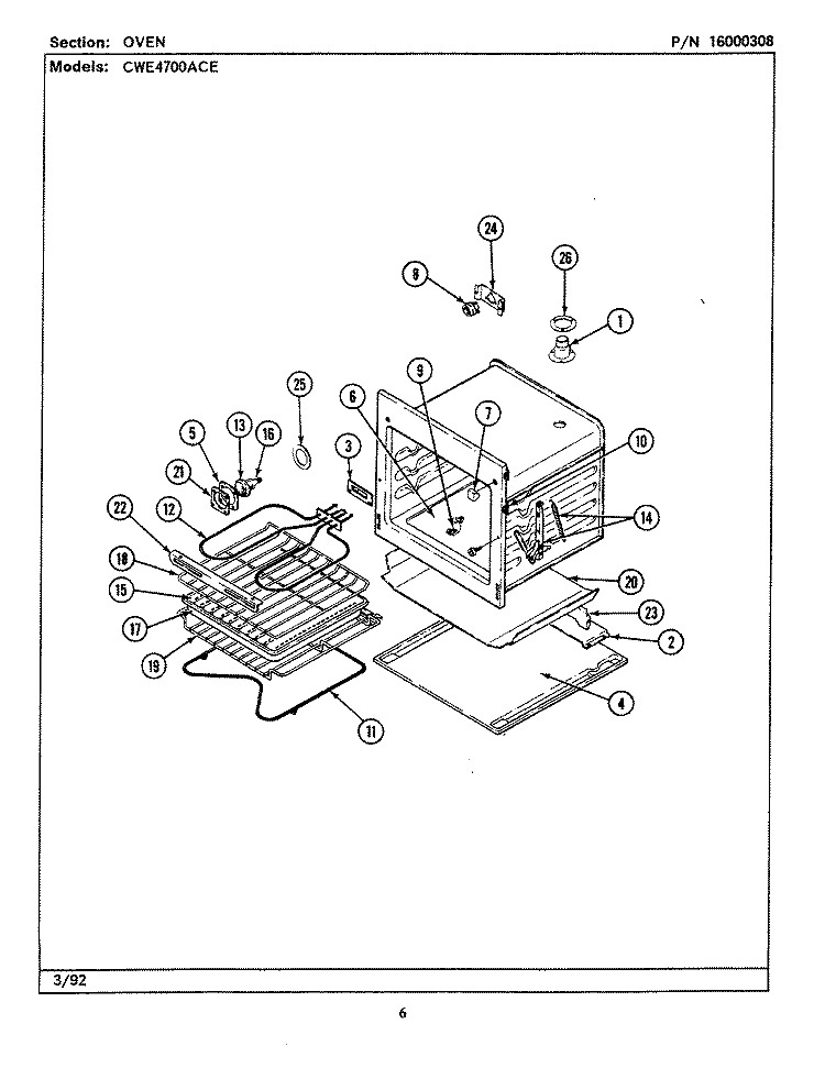 OVEN (CWE4700ACE) Diagram and Parts List for CWE4700ACE  Maytag Wall Oven