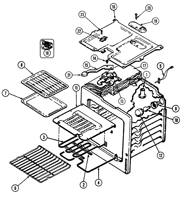 OVEN Diagram and Parts List for FCE2012B  Jenn-Air Range