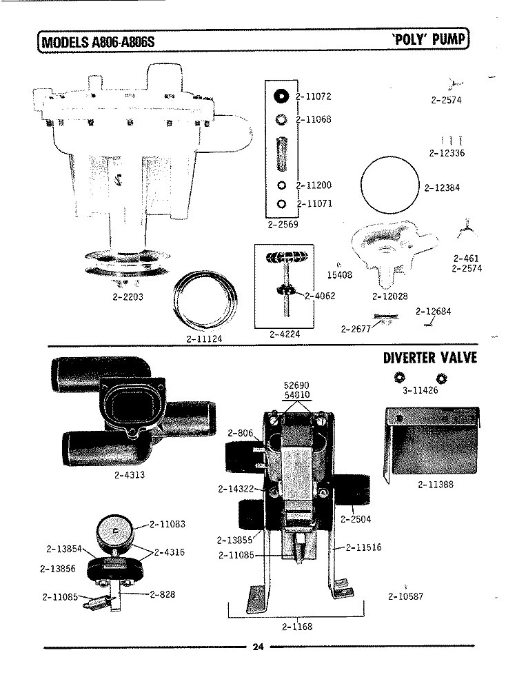 `POLY` PUMP Diagram and Parts List for LA806  Maytag Washer