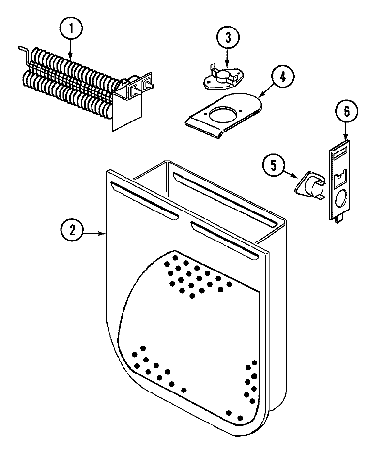 HEATER Diagram and Parts List for ADE7000AYW  Admiral Dryer