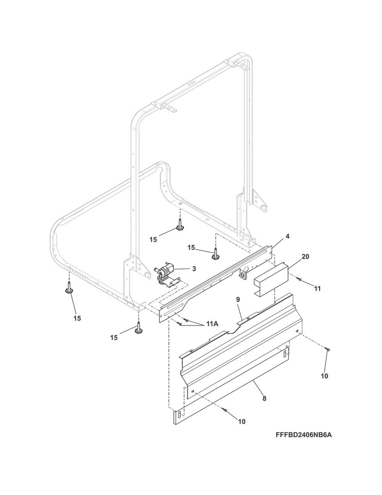Frame Diagram and Parts List for CDB900NB6B  Crosley Dishwasher