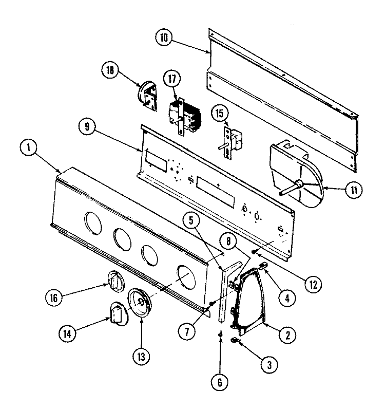 CONTROL PANEL Diagram and Parts List for W206KW  Jenn-Air Washer