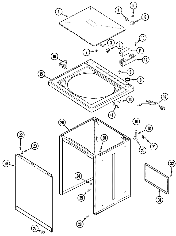 TOP ASSY. Diagram and Parts List for AW20N2V  Admiral Washer