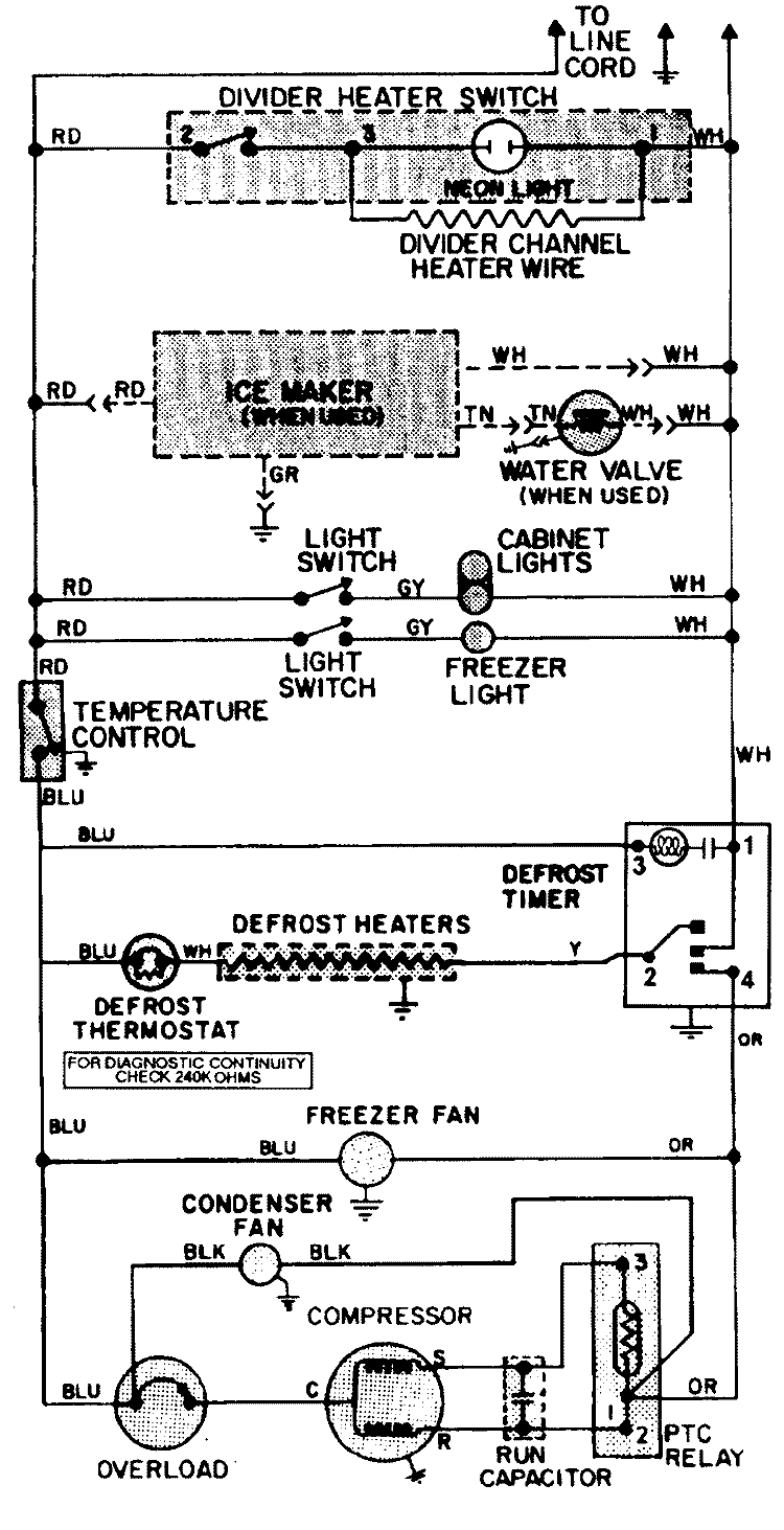 WIRING INFORMATION Diagram and Parts List for RTF1900CAL  Maytag Refrigerator