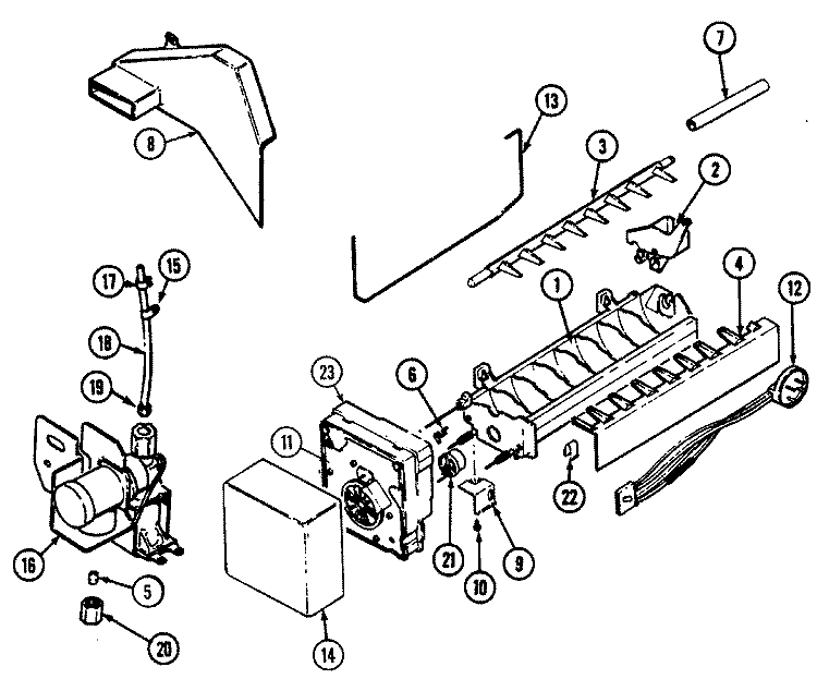 OPTIONAL ICE MAKER KIT (ICE) Diagram and Parts List for RTDA198AAB  Admiral Refrigerator