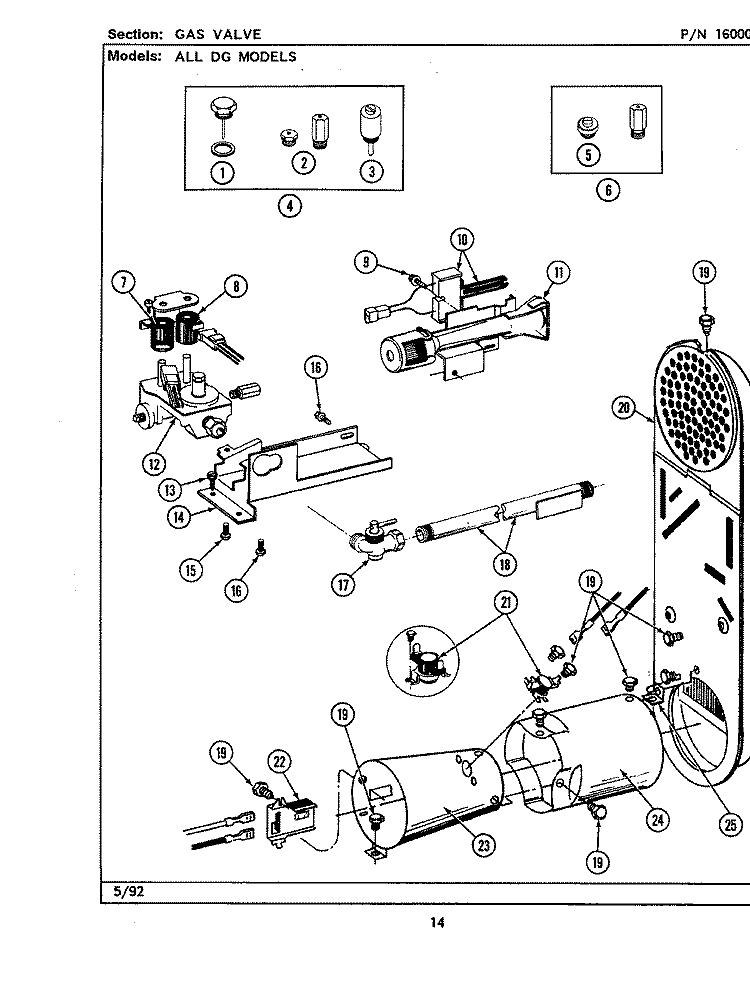 GAS VALVE (LDG7500AAE, ABE) Diagram and Parts List for LDG7500AAE  Maytag Dryer