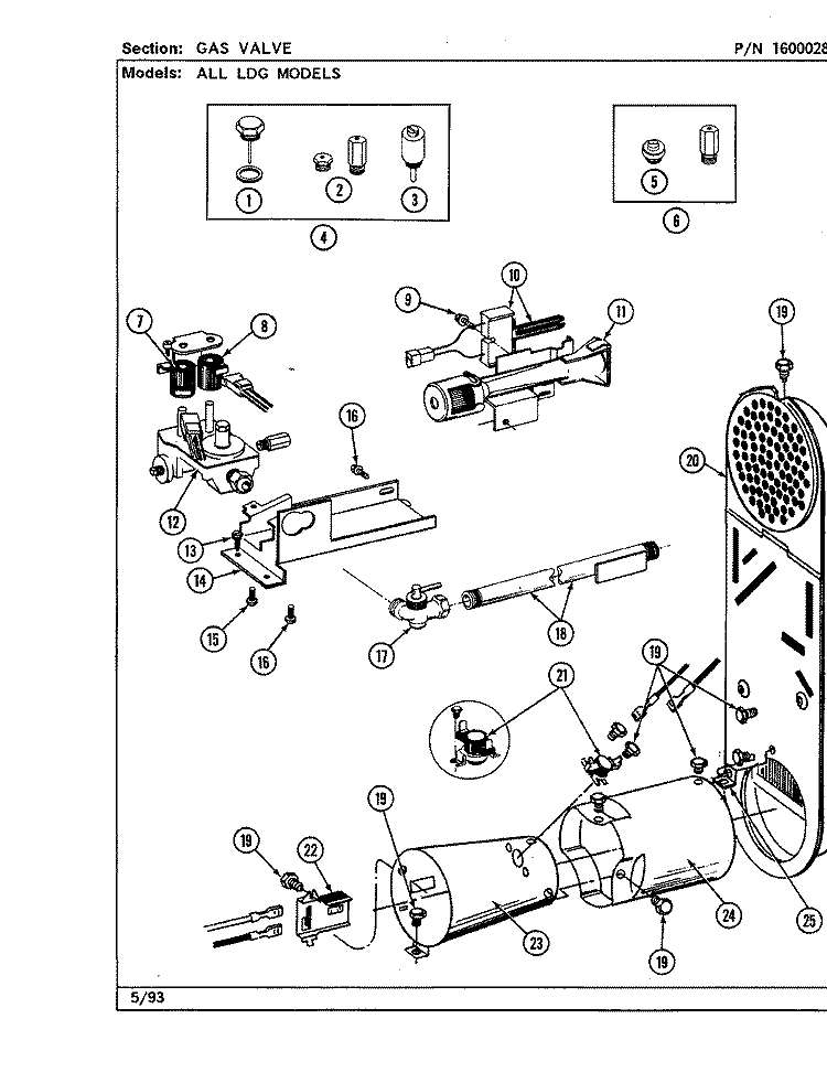 GAS VALVE Diagram and Parts List for LDG9700AAL  Maytag Dryer