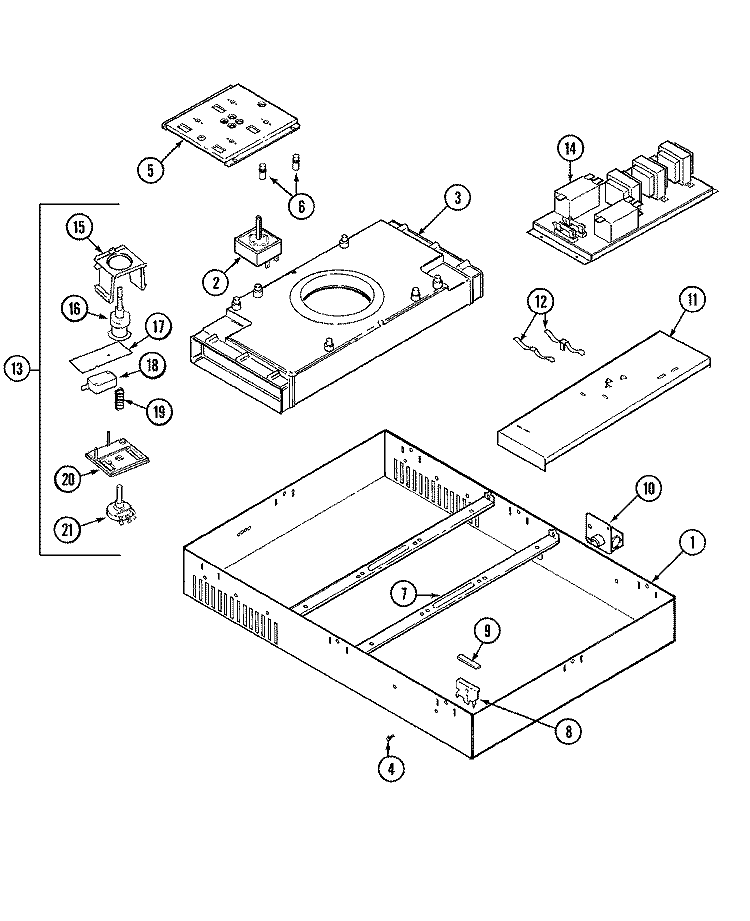 BODY Diagram and Parts List for CCE3450B  Jenn-Air Cooktop