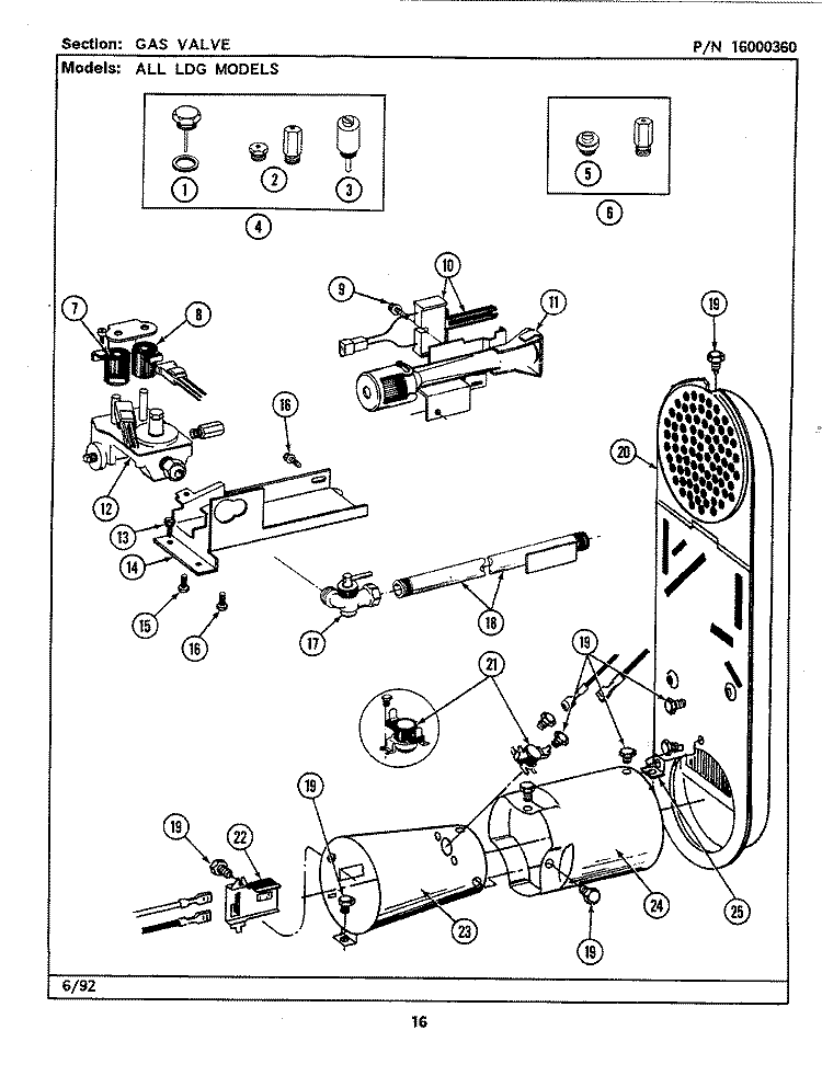 GAS VALVE Diagram and Parts List for LDG9701AAW  Maytag Dryer
