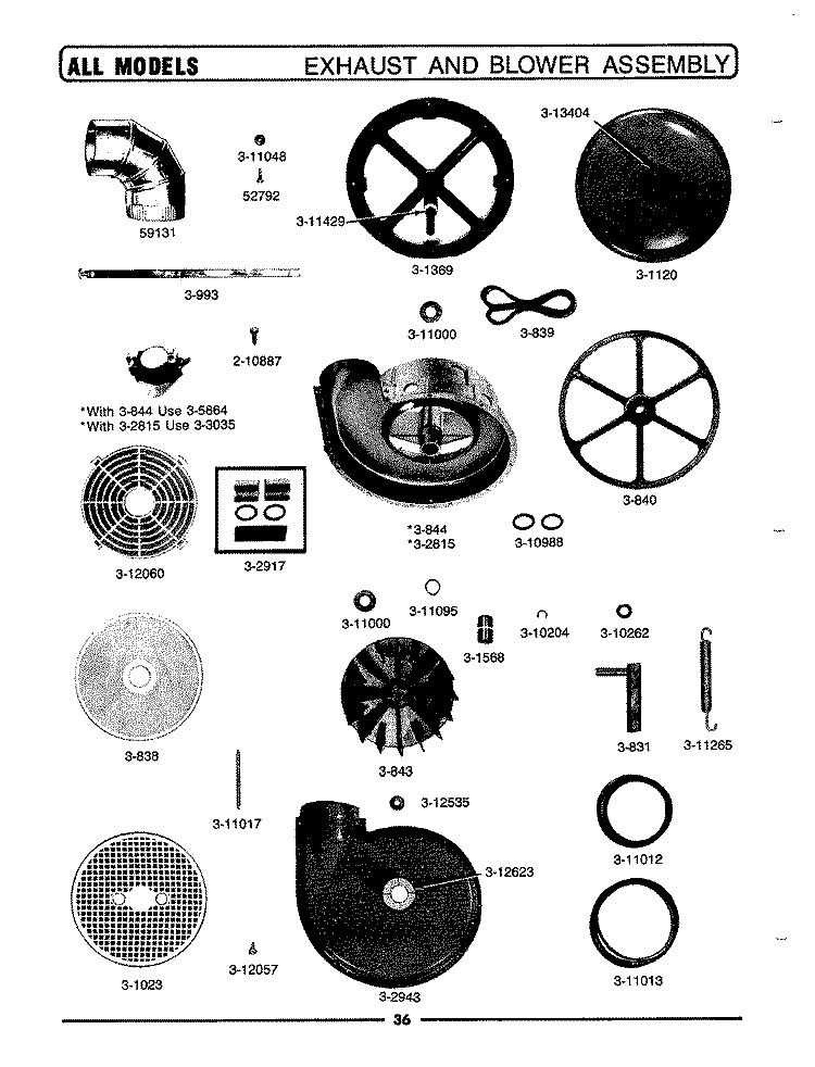 EXHAUST & BLOWER ASSEMBLY Diagram and Parts List for DG806  Maytag Dryer