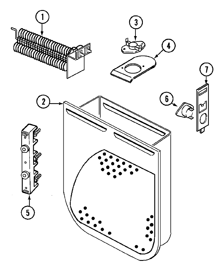 HEATER Diagram and Parts List for JDE3000A  Jenn-Air Dryer