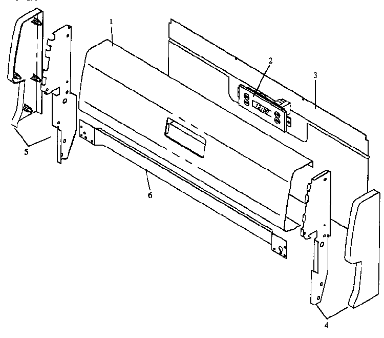 Backguard Assembly Diagram and Parts List for RLN345UW P1142389NW Caloric Range