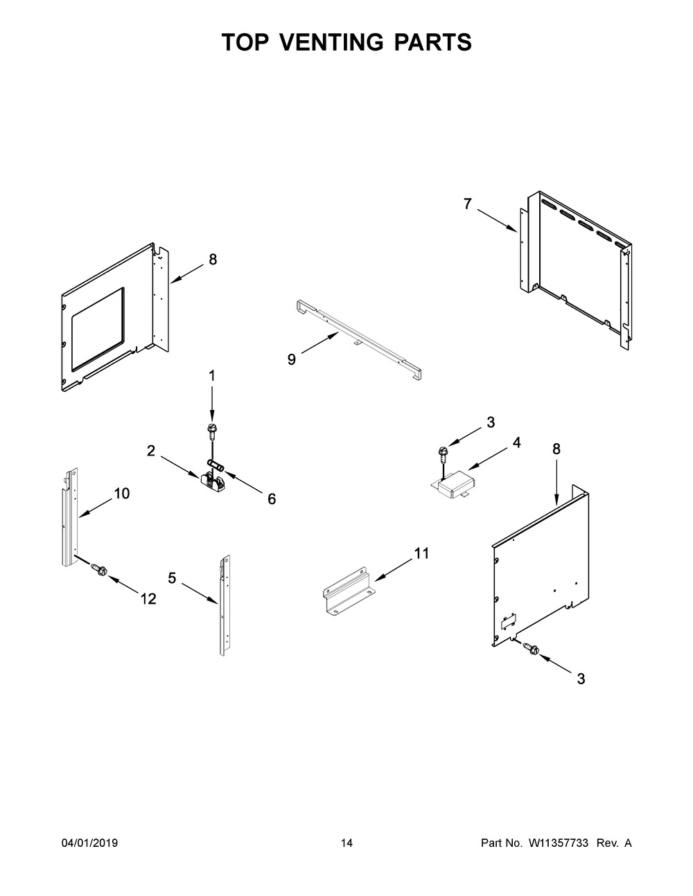 Top Venting Parts Diagram and Parts List for JMW3430DS04  Maytag Microwave Oven Combo