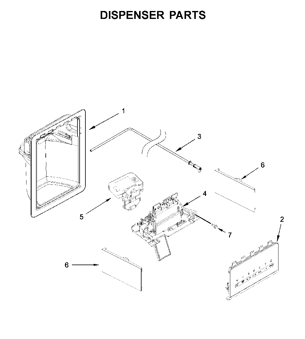 Dispenser parts Diagram and Parts List for MSS25C4MGK03  Maytag Refrigerator