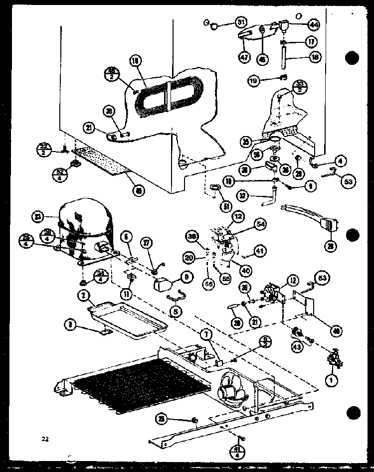 Compressor Diagram and Parts List for SLDI25F-P7642103W  Amana Refrigerator