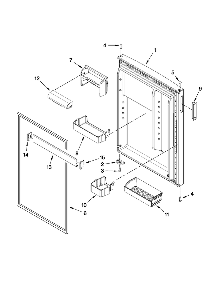 Refrigerator Door Parts Diagram and Parts List for 5VA9RXGFYW00  Amana Refrigerator