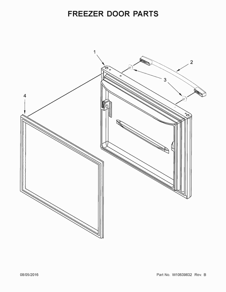 Freezer Door Parts Diagram and Parts List for ABB1924BRM00  Amana Refrigerator