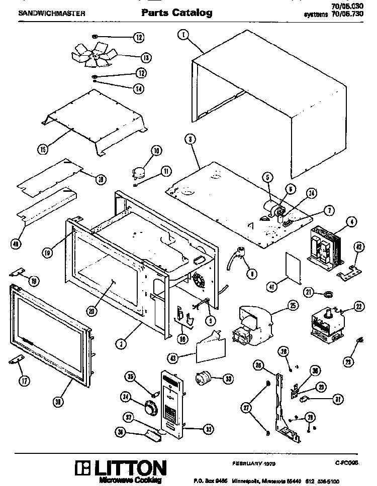 Section 17 Diagram and Parts List for 70 0502 Amana Microwave