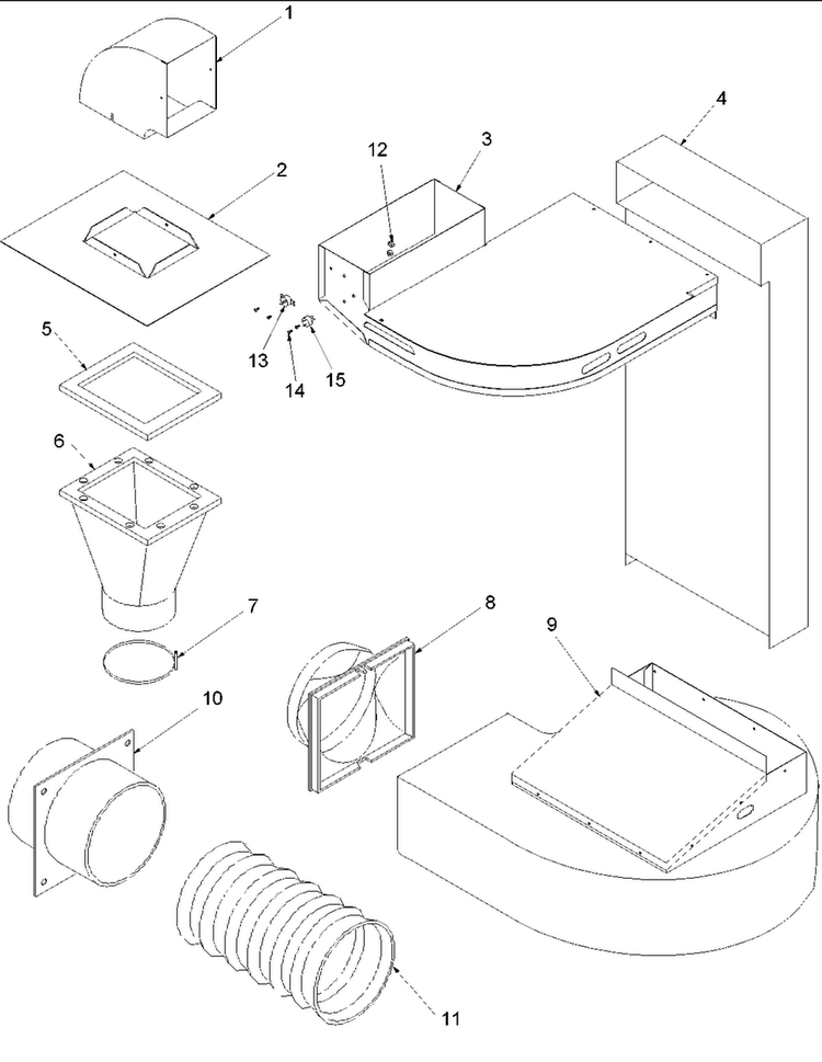 Ventilation Parts Diagram and Parts List for AGDS902E-P1131833NE  Amana Range