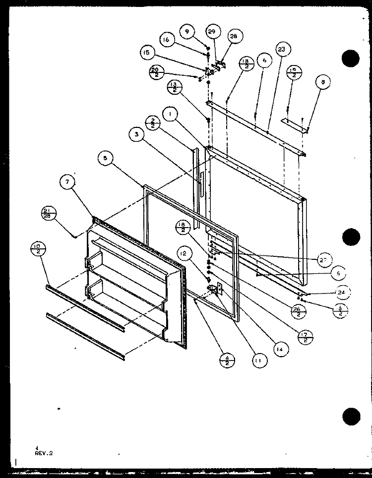 FZ DOOR Diagram and Parts List for 86065 P1125514W E Litton Refrigerator