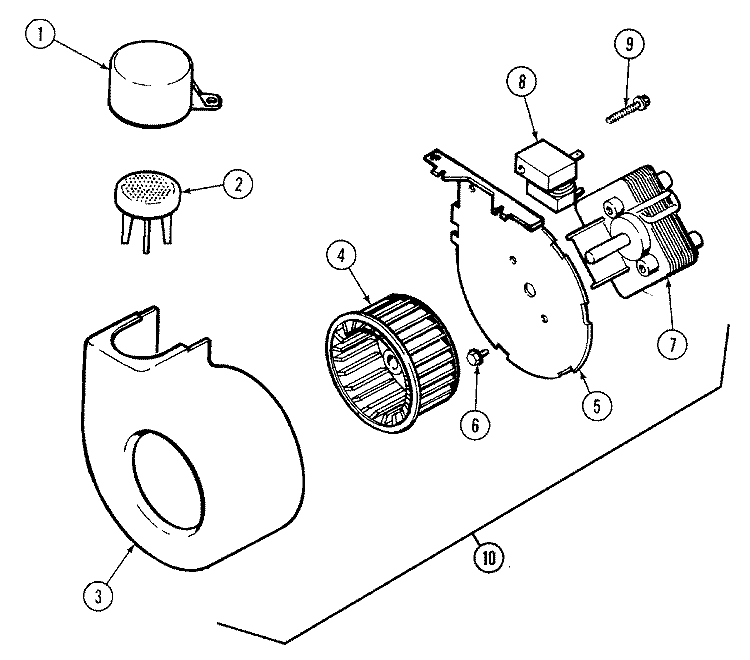 BLOWER Diagram and Parts List for DWU5915AAX  Maytag Dishwasher