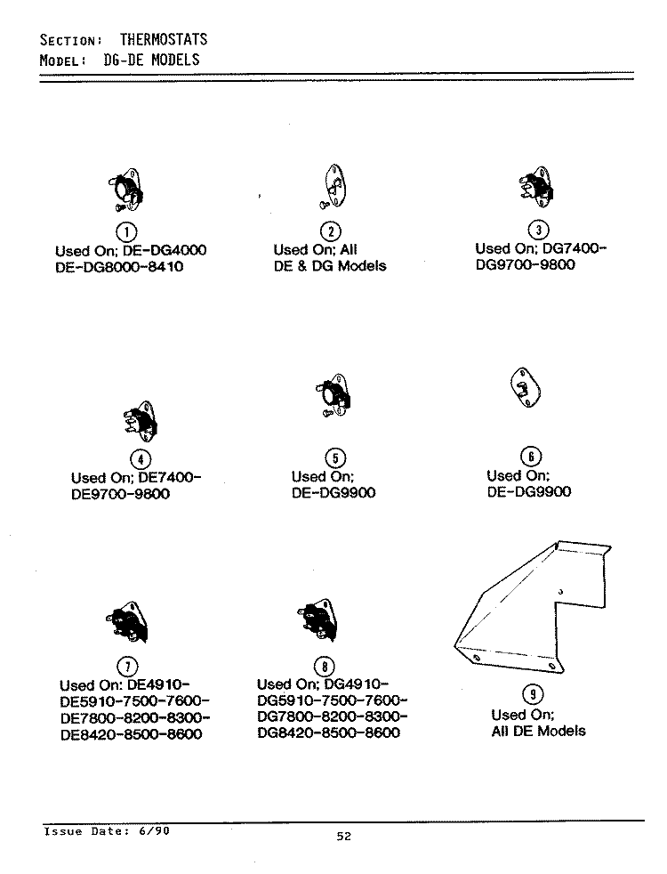 THERMOSTATS Diagram and Parts List for LDE7800  Maytag Dryer
