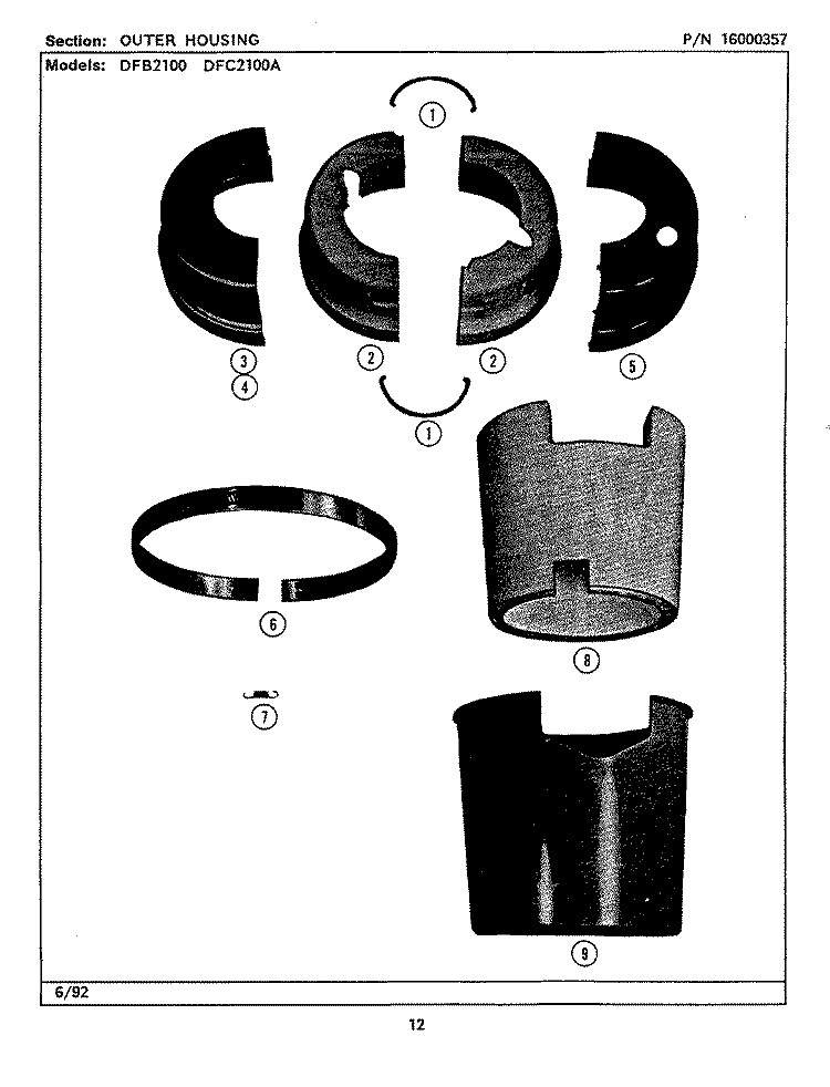 LIDS Diagram and Parts List for DFC2100ABX  Maytag Food Waste Disposer
