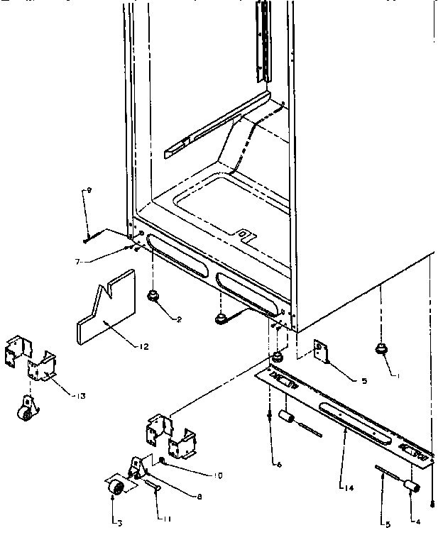 Cabinet Rollers And Accessories Diagram and Parts List for TX22R-P1157704W  Amana Refrigerator