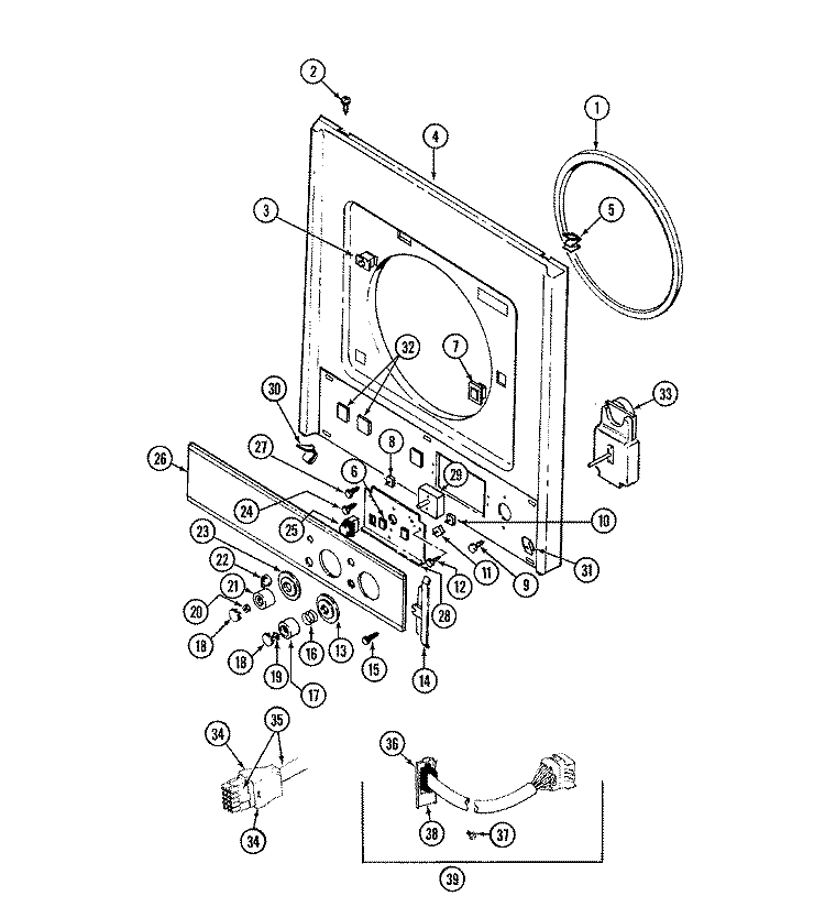 FRONT PANEL & CONTROL PANEL Diagram and Parts List for LSE7800AGE  Maytag Washer Dryer Combo