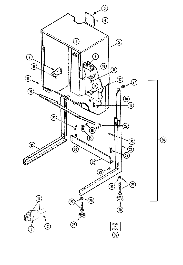 CABINET - DRYER Diagram and Parts List for LSE7800AGE  Maytag Washer Dryer Combo
